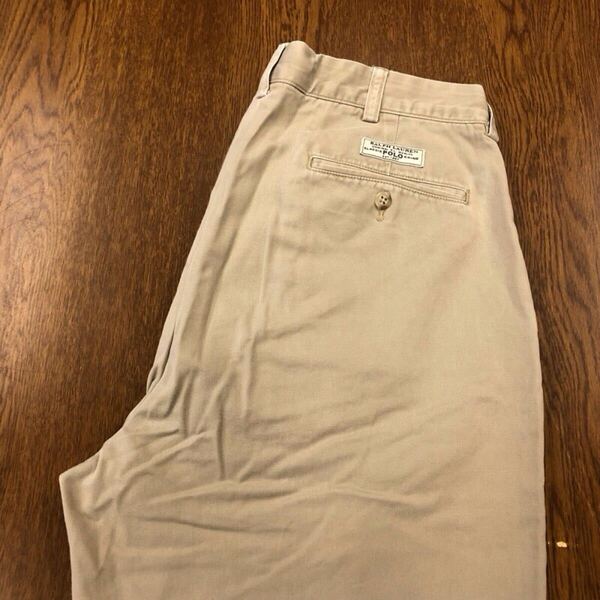 【GF055】POLO RALPH LAUREN W34 L32 チノパンツ ワークパンツ ベージュ メンズブランド古着 ポロ ラルフローレン 送料無料