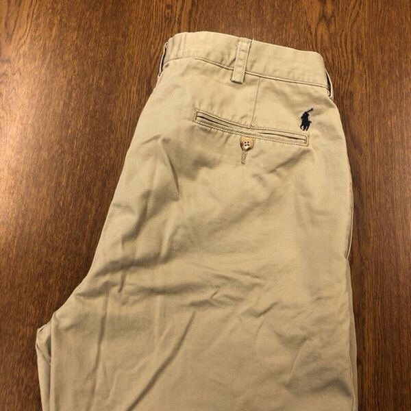 【GF062】POLO by Ralph Lauren W36 L34 ツータック チノパンツ ワークパンツ ベージュ メンズブランド古着 ポロ ラルフローレン 送料無料