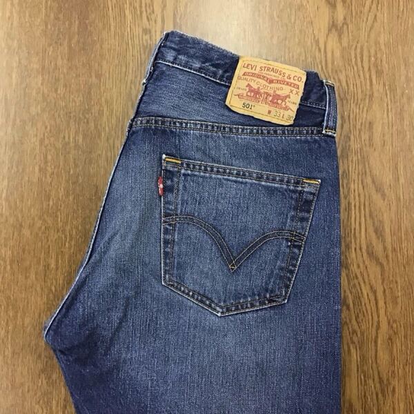 【GF075】Levi's 501 W33 L30 定番ストレート 色落ち加工 ジーンズ ジーパン デニムパンツ メンズブランド古着 リーバイス501 送料無料