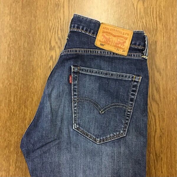 【GF118】Levi's 505 W31 L32 色落ち加工 ジーンズ ジーパン デニムパンツ ストレッチ生地 メンズブランド古着 リーバイス505 送料無料