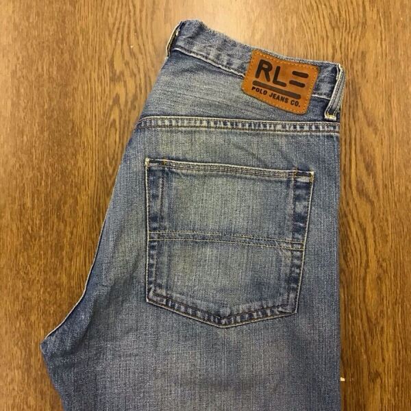 【GF142】POLO RALPH LAUREN W29 L32 色落ち加工 ジーンズ ジーパン デニムパンツ メンズブランド古着 ポロ ラルフローレン 送料無料