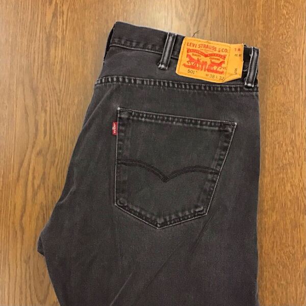 【GF161】Levi's 501 W38 L32 定番ストレート ブラック ジーンズ ジーパン デニムパンツ メンズブランド古着 リーバイス501 送料無料