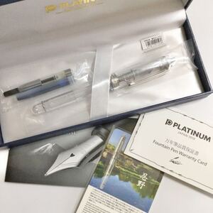 貴重 PLATINUM プラチナ万年筆 #3776 センチュリー 忍野 スケルトン 大型14金 F シリアルナンバーカード付き 初期限定