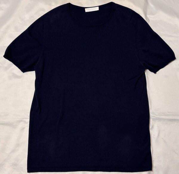 Cruciani クルチアーニ ニット クルーネック コットン 100% ネイビー系 サイズ 48 M~L セーター イタリア製 ニット Tシャツ 半袖