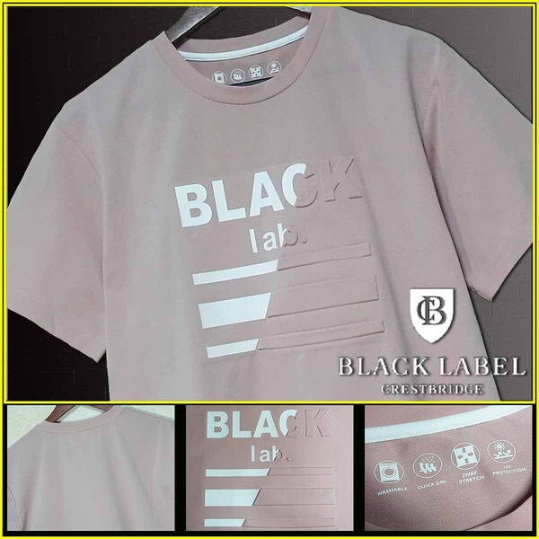 大人気M~L!極美品!3D加工 BIGブランドロゴ SAKURA 半袖 Tシャツ▼ブラックレーベルクレストブリッジ CRESTBRIDGE バーバリー