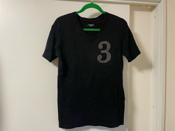 即決!送料無料!美品!1PIU1UGUALE3 RELAX 半袖Tシャツ Mサイズ 46 ブラック 黒 ライトストーン 3