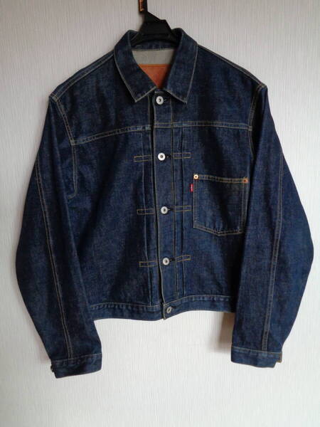 希少 40 濃紺 美品 LEVI'S リーバイス 大戦 モデル 506XX 1st ファースト BIG E デニム ジャケット ビッグE レプリカ ☆Tバック 501XX