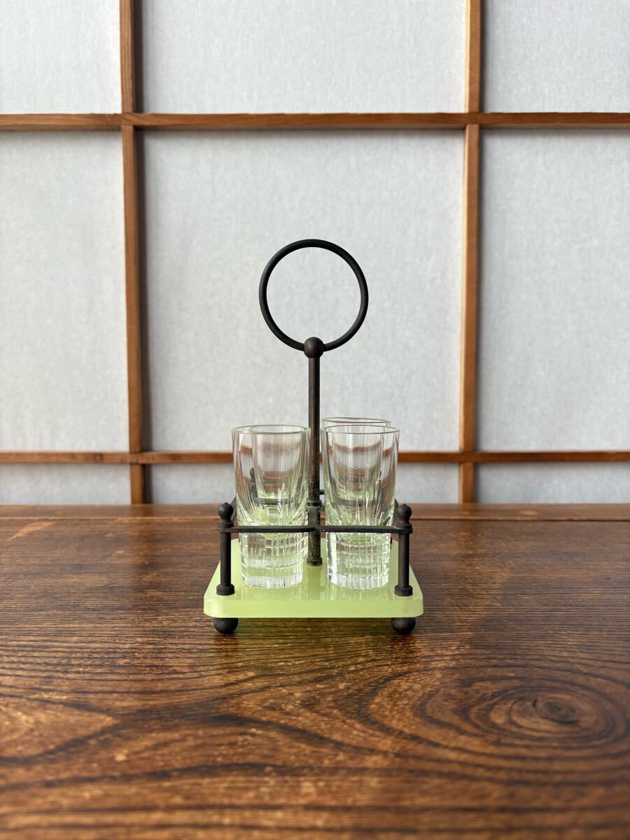 Amazon.co.jp: 骨董 時代ガラス ウランガラス 切子 酒器 盃 猪口