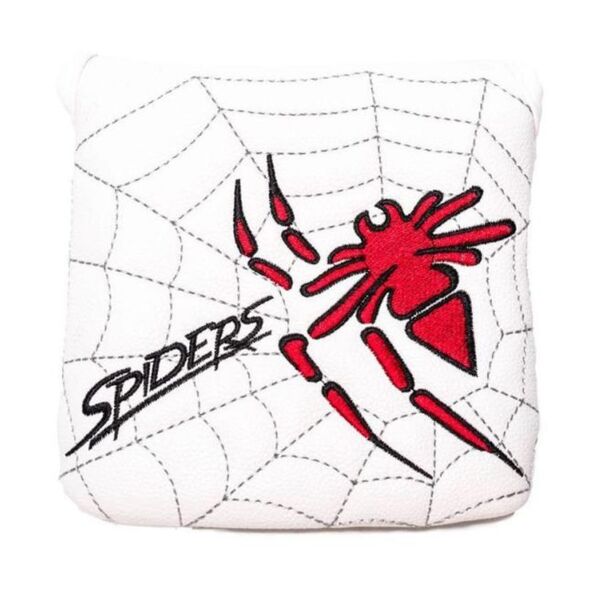 ゴルフヘッドカバー パターカバー マレット用 マグネット開閉 方型 spider 白