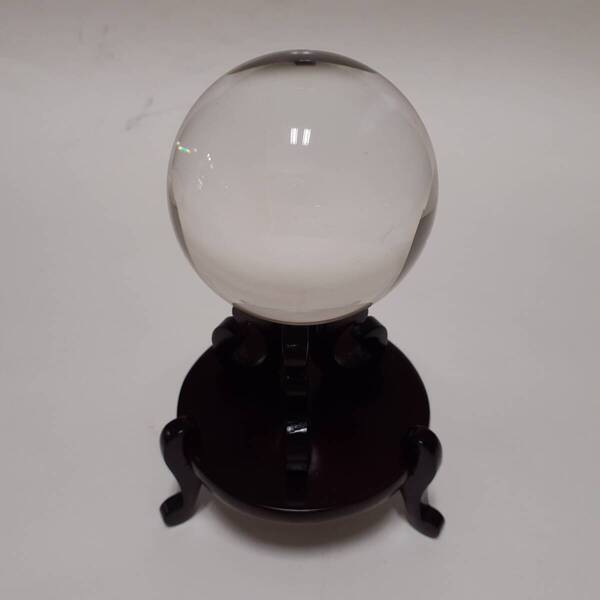 71.20mm 天然水晶 無垢玉 山梨県甲府市で研磨 ブラジル原産 鑑別書付き(FT-IR検査) 台は無し 水晶玉 501.1g