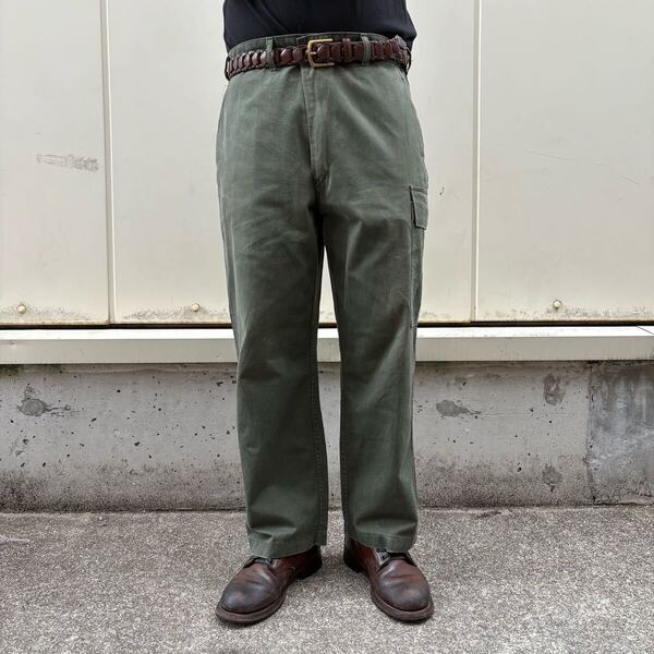 80s ベルギー軍 カーゴパンツ ベイカーパンツ ミリタリー ヴィンテージ ワークパンツ フランス軍 米軍 ユーロ 90cm L 70s ペインターパンツ