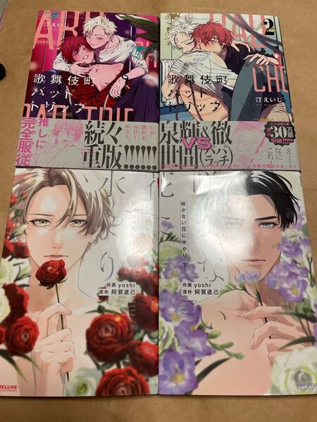 BL コミック 4冊セット 汀えいじ 歌舞伎町バッドトリップ 2 咲かない花に水やり 上下