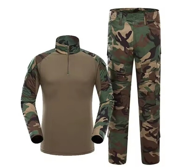 BDU コンバットシャツ、パンツ 上下セット / ウッドランド、Lサイズ、迷彩服、戦闘服