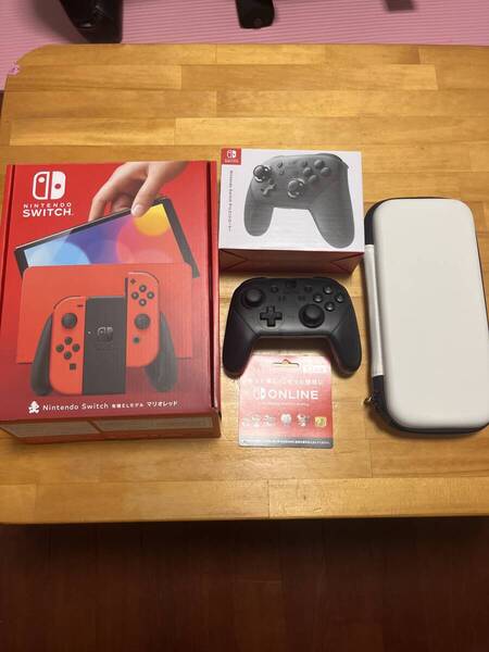 任天堂 Switch 有機ELモデル マリオレッド 極美品 Proコントローラー