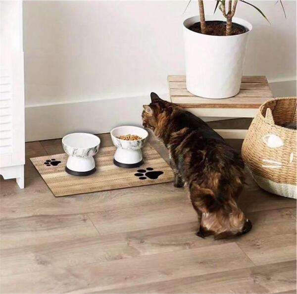 食事マット 防水ラバー 猫用 犬用 フードパット ペット マット 滑り止め付き
