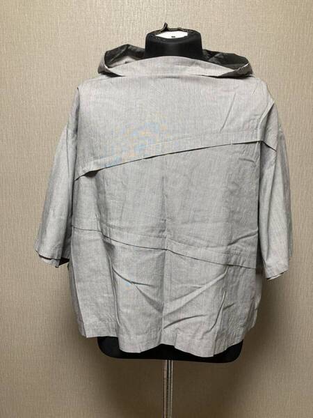 sensounico センソユニコ MOYURU もゆる トップス カットソー 古着 レディース 40 綿100 五分袖 夏 グレー ゆったりめ MO-6-57