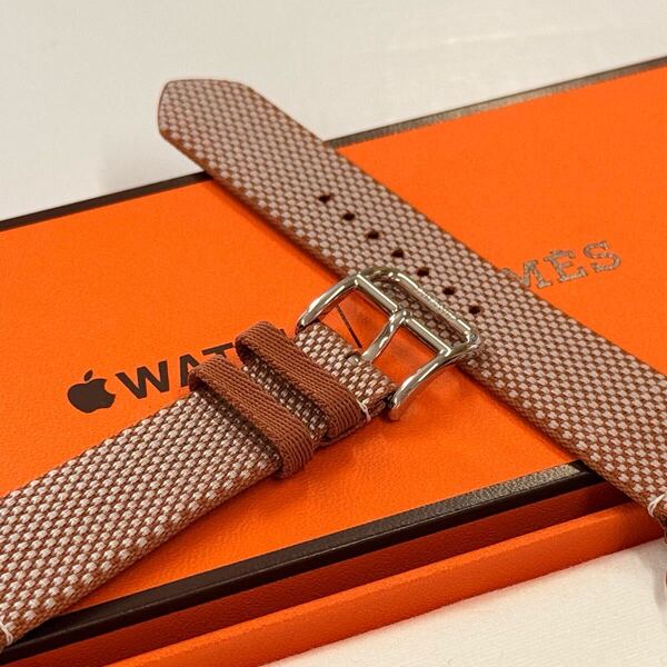 ☆即決 美品 Apple watch HERMES エルメス トワルH ゴールド エクリュ シンプルトゥール 42mm 41mm 40mm アップルウォッチ 純正 134
