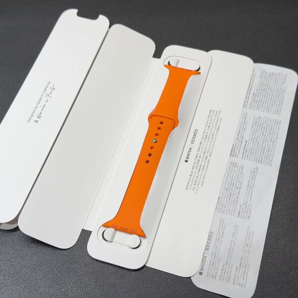 ☆即決 未使用 Apple Watch HERMES 限定 オレンジ スポーツバンド 46mm 45mm 44mm 純正 アップルウォッチ エルメス ラバーバンド 972