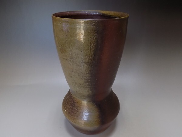 ☆mori334☆備前焼 矢部基弘 黄胡麻広口花入☆矢部篤郎 三男