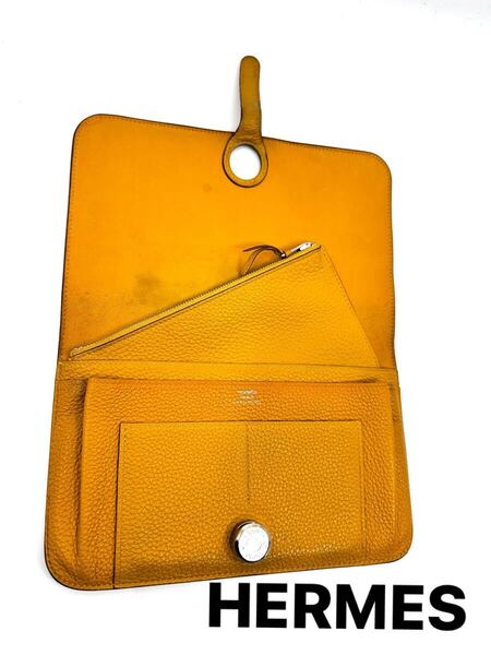 HERMES エルメス ドゴンGM 長財布 二つ折り ウォレット 小銭入れ シルバー金具