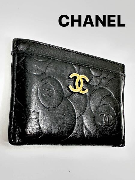 CHANEL シャネル カメリア カードケース ゴールド ココマーク レザー