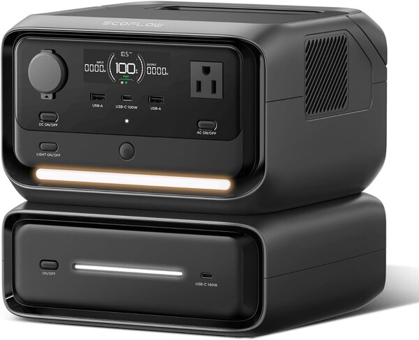 EcoFlow RIVER 3 Max ポータブル電源 572Wh容量 GaN採用 UPS機能10ms EB単体使用でき リン酸鉄リチウムイオン電池 長寿命 高耐久