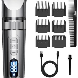 バリカン メンズ 電動バリカン 【2024改良モデル】 ヘアカッター 散髪用 3段階スピード調節 0.8-2.0mm対応 IPX7 防水 水洗い可 自動研磨