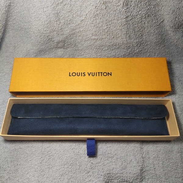 LOUIS VUITTON ケース 正規 ルイヴィトン 純正 紺 ネイビー スエード ソフト ポーチ 高級感 橙 オレンジ 箱 BOX ボックス 時計 04 送料込み