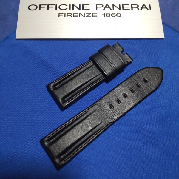 PANERAI 正規 オフィチーネ パネライ 純正 黒色 BK系 ストラップ ベルト BA 尾錠 ピン バックル 適合 24 / 22 mm used 059 送料込み レア