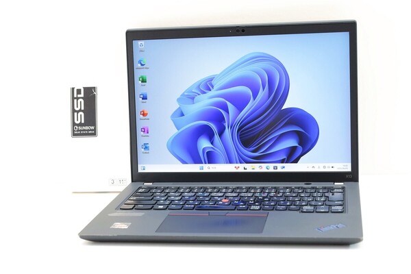 年式2022 13.3型 Lenovo ThinkPad X13 Gen2 8GB Ryzen 5 5650U 6コア/12スレッド NVMe SSD256GB カメラ ノートパソコン Windows11 16071F