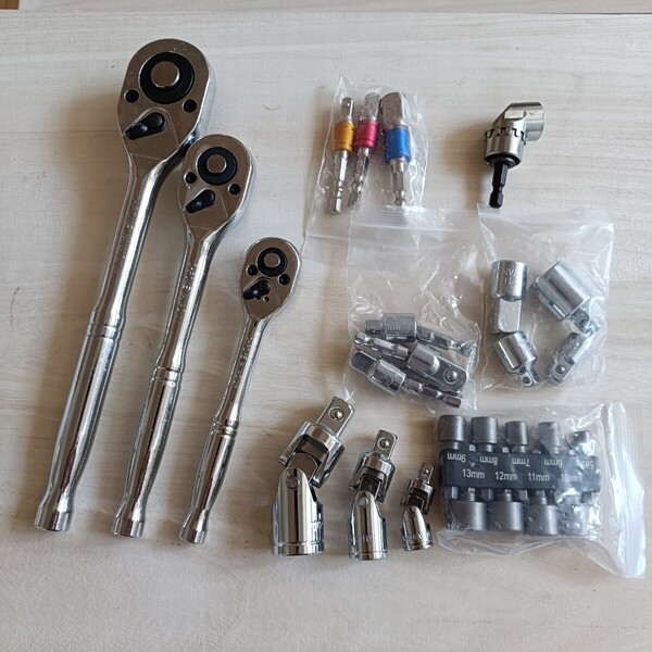 工具 訳あり まとめ売り ラチェットハンドル ユニバーサルジョイント ソケットアダプター ソケットレンチ DIY 大量 自動車 バイク 整備