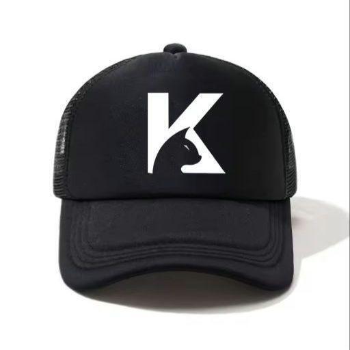 新品 キャット ネコ K プリント メッシュ キャップ 野球帽 帽子 黒 白 メンズ レディース ユニセックス アメカジ ストリート