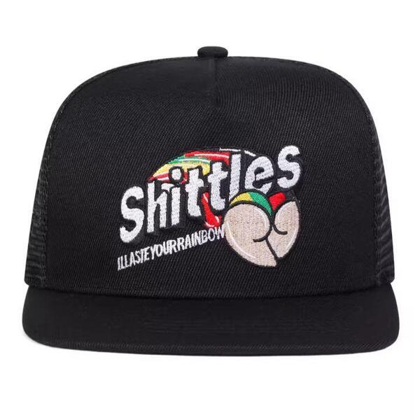 新品 shittles レインボー 刺繍 メッシュ キャップ 野球帽 帽子 黒 ブラック メンズ レディース ユニセックス アメカジ ストリート