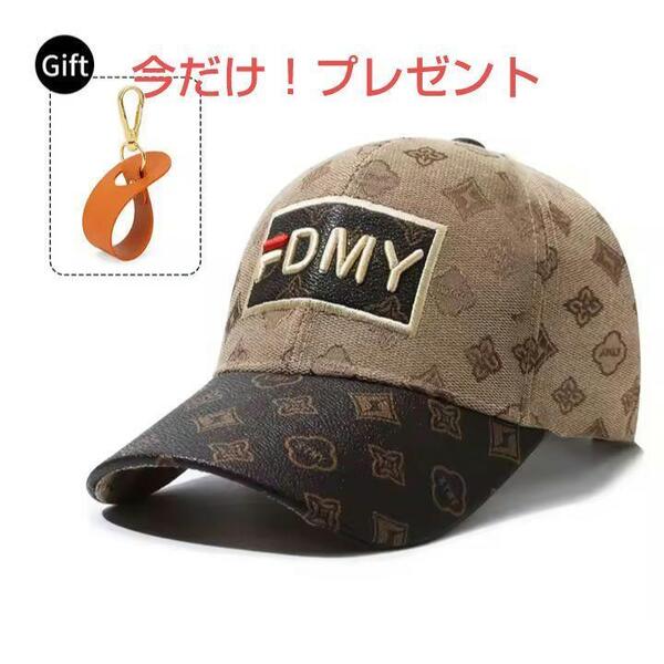 新品 モノグラム FDMY 刺繍 キャップ 野球帽 帽子 ブラウン メンズ レディース ユニセックス