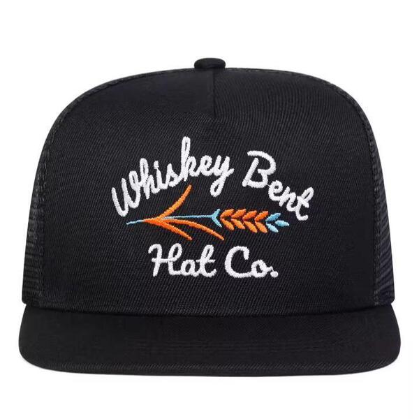 WHISKEY BENT HAT CO. 刺繍 メッシュ キャップ 野球帽 帽子 黒 ブラック メンズ レディース ユニセックス アメカジ ストリート