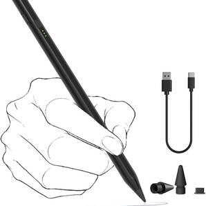 AY147 ipad ペンシル 第9世代対応 傾き感知 超高感度 タッチペン iPad ペン 極細アップルペンシル ブラック