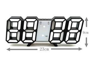 大きい LED デジタル時計 23 x 9cm(明るさ調整可)