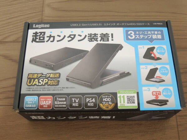 ロジテック HDD SSDケース 2.5インチ USB3.2 Gen1 ブラック LGB-PBSU3