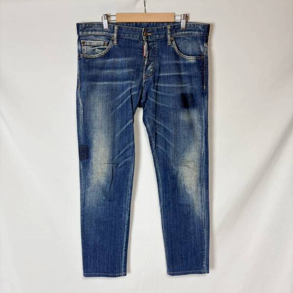 イタリア製 正規品 DSQUARED2 Slim jean S74LB0363 S30342 ディースクエアード USED加工 スリム デニムパンツ インディゴブルー 52