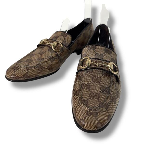 【高級】GUCCI グッチ ローファー GG柄 ホースビット シューズ PVC