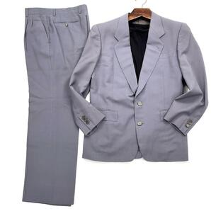 【人気】LANVIN ランバン スーツ くすみカラー 銀ボタン 装飾 モヘア