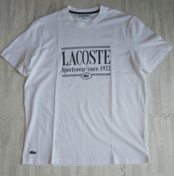 【未使用】ラコステ LACOSTE Tシャツ ホワイト サイズ5 L ラコステジャパン 正規品 半袖シャツ カットソー トップス ポロシャツ