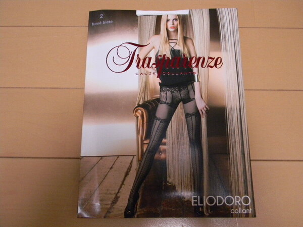 □★ Trasparenze CALZE COLLANTS ★□ イタリア製 柄パンスト 黒ストッキング