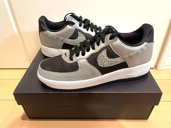 新品希少 2021年版 国内黒タグ NIKE AIR FORCE 1 LOW エアフォース ロー 黒蛇 US9 27cm Black Silver Snake DJ6033-001