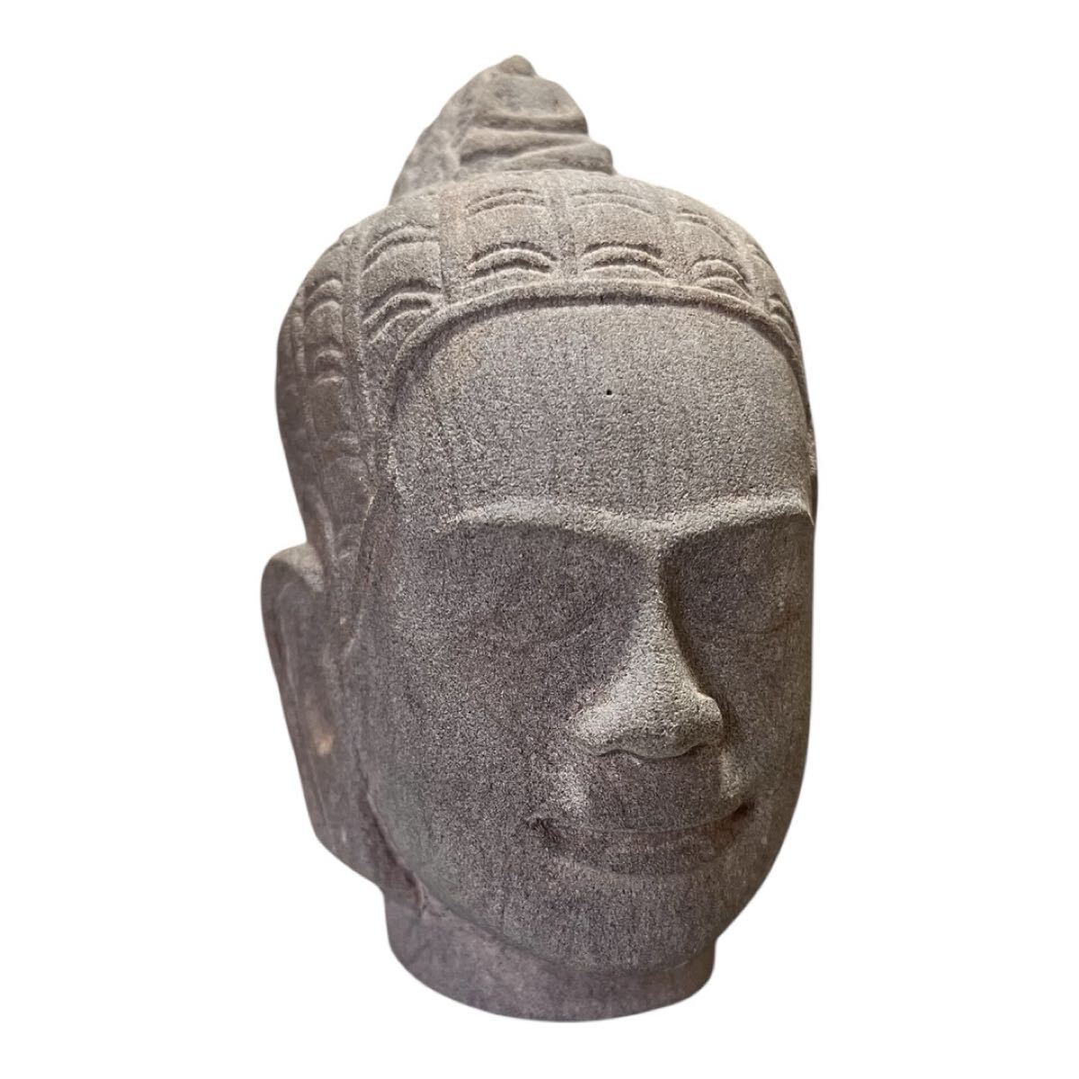 ☆【逸品堂】☆ 中古 仏像の仏頭 置物 焼物 石膏製 色付き