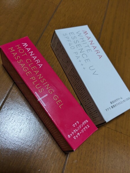 2点セット★MANARA マナラ ホットクレンジングゲル マッサージプラス ミニサイズ 30g 薬用ホワイトエッセンスUV 30g日焼け止め