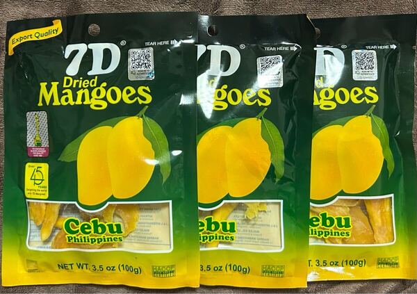 ドライマンゴー100g×3個 300g 7D フィリピン cebu ビタミン 食物繊維 東南アジア エイジング フルーツ 抗酸化 果物