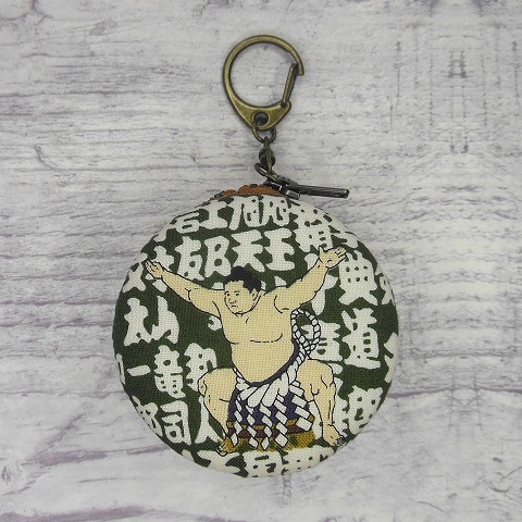 ○マカロンコインケース○相撲柄 65㎜○ハンドメイド コインケース 小物入れ お薬入れ アクセサリーケース