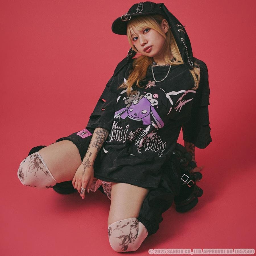 クロミ × ガルフィー コラボ イルガルフィーボロボロ半袖TEE 152058 