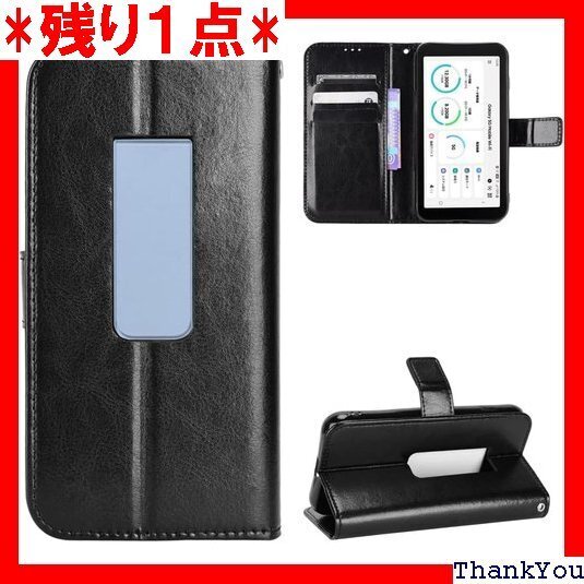 For Galaxy 5G Mobile Wi-Fi ile Wi-Fi SCR01 手帳型 ケース ブラック 140